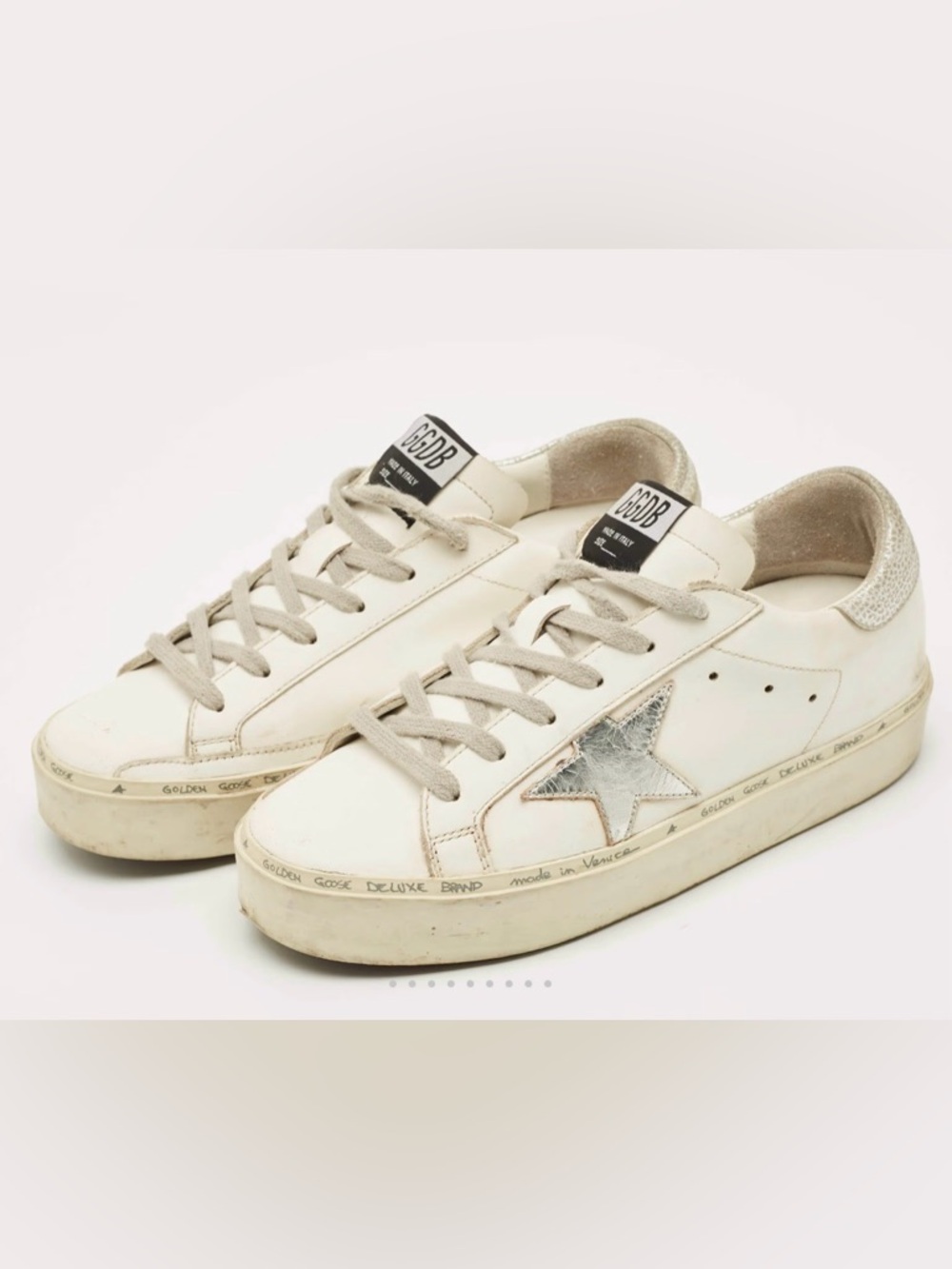 Golden Goose White Sneakers with Silver Star